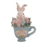Nyúl teáscsészében poly 16,2cm - Kék