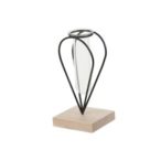   Asztali dekoráció kémcső vázával fém, üveg 7x14cm - Fekete