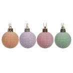 Gömb műanyag flokkolt 3cm - Pasztel 4féle S/16