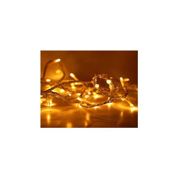 Fényfüzér 800 LED-es 40M - Melegfehér (átlátszó vezetékes) + adapter