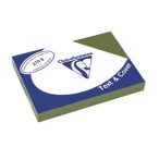   Karton bőrhatású Clairefontaine Text and Cover A/4 270g oliva zöld 100 ív/csomag