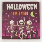 Party szalvéta 33x33cm - Halloweeni csontvázak (20db/csom)