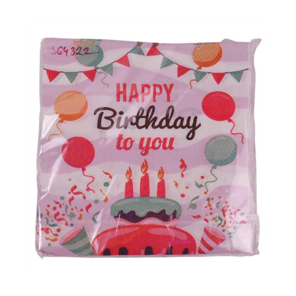 Party szalvéta 33x33cm - Happy Birthday to you (20db/csom)