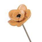 Virág betűzős kerámia 6,5cm - Sárga