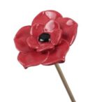 Virág betűzős kerámia 6,5cm - Piros