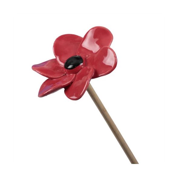 Virág betűzős kerámia 7cm - Piros