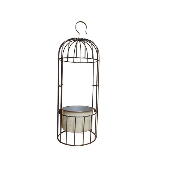 Kaspó fém kalitka krém - Nagy 66 cm x23 cm