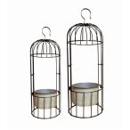 Kaspó fém kalitka S/2 krém 55 cm x 16 cm, 66 cm x 23 cm