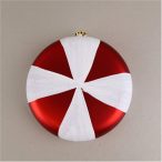   Karácsonydísz cukor 20cm akasztós műanyag -  Piros/fehér