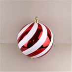 Műanyag gömb 30cm - Piros/fehér