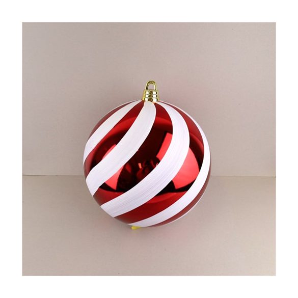 Műanyag gömb 30cm - Piros/fehér