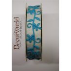 Filc áttört virágos szalag kék