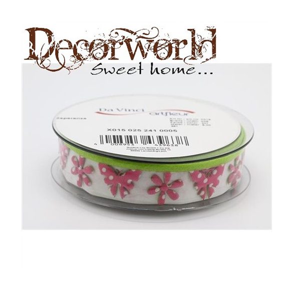 Szalag Esperanza textil 25mmx5m pink SSS