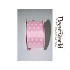 Szatén szalag pöttyös r.szín 4cm/10m