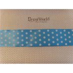 Szatén szalag pöttyös 4cm x 10m - Türkiz