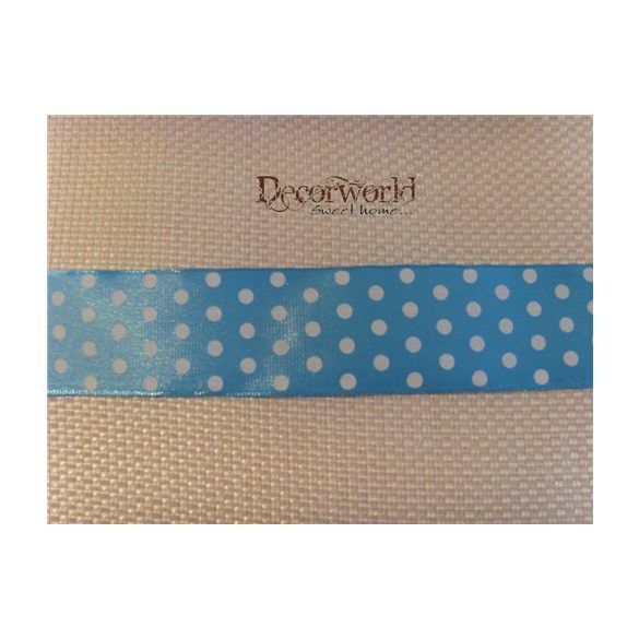 Szatén szalag pöttyös 4cm x 10m - Türkiz