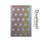 Szatén szalag pöttyös taupe 4cm/10m