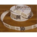 Neuschnee szalag kockás fenyő textil 15mm x 10m