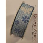   Im Grünen szalag kockás-pillangós textil 25mmx10m - Kék-fehér