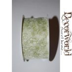 Campanula szalag virágos textil 40mmx10m zöld-fehér