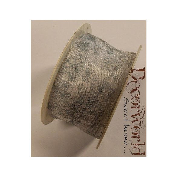 Campanula szalag virágos textil 40mmx10m kék-fehér