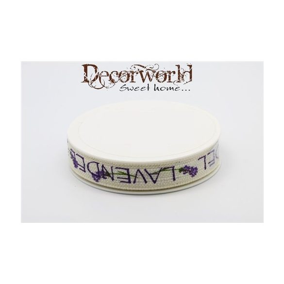 Lavande szalag textil 15mmx10m lila