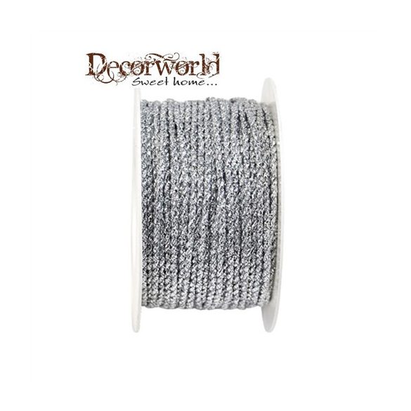 Szalag Glitzerkordel-Exklusiv textil 2mm x 10m ezüst