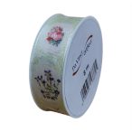 Szalag Blumenampel virágos textil 25mm x 8m - Zöld