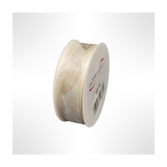 Szalag tollal textil 25mm x 10m fehér