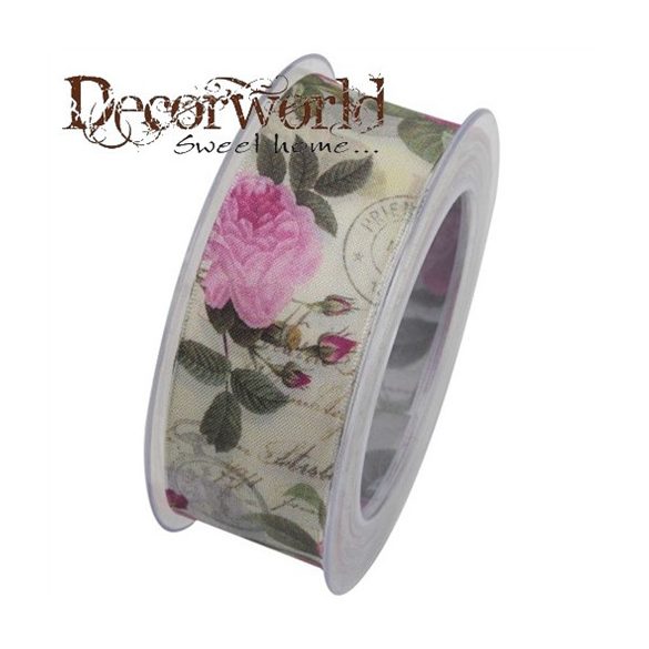 Szalag virággal textil 40mmx8m