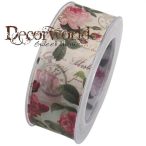 Szalag virággal textil 40mmx8m narancs