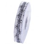 Szalag textil 15mm x 8m - Fehér-szürke-ezüst