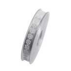 Szalag hópihével fényes 15mm x 10m ezüst