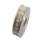 Szalag hópihével fényes 25mm x 10m arany