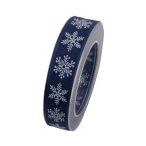 Szalag fehér hópihével 25mm x 10m kék