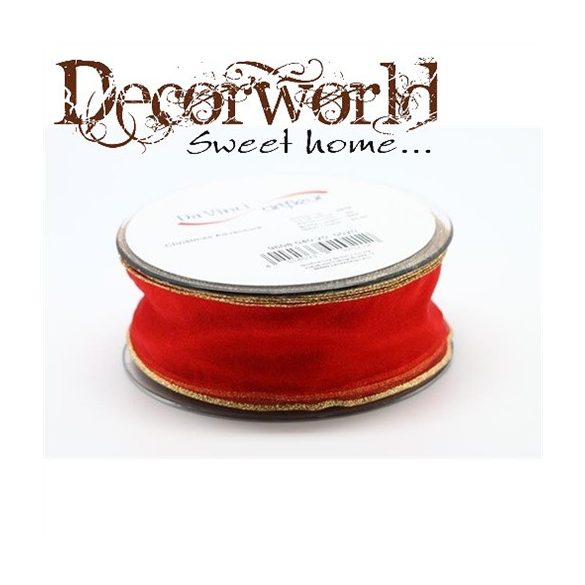 Szalag Christmas Adventure textil 40mmx20m piros SSS