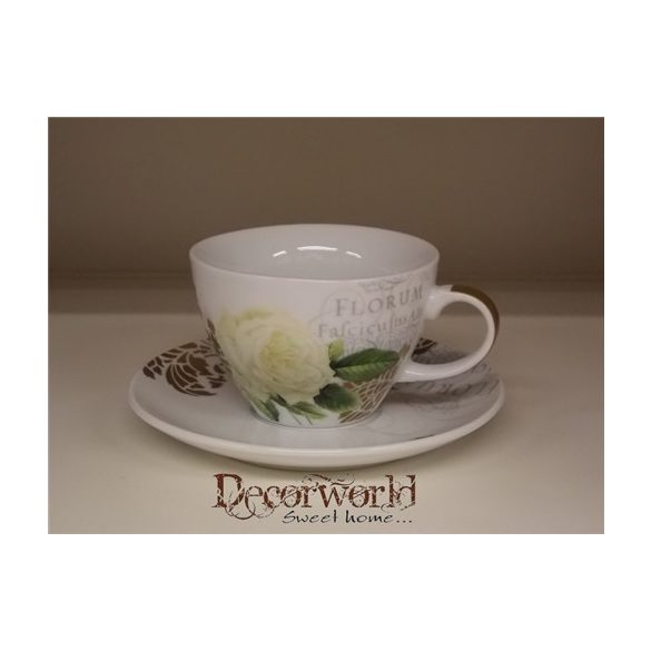 PPD Cappucino csésze szett/2 alátéttel díszdobozban Flora Mystique Gold Rose