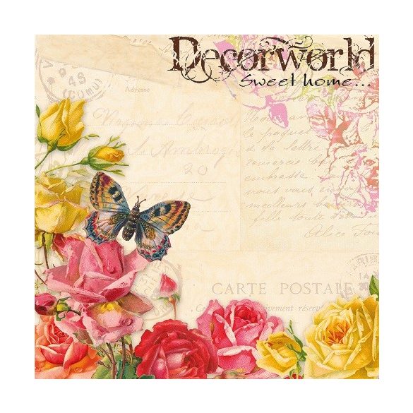 PPD Szalvéta 33x33cm Vintage Butterflies  20db