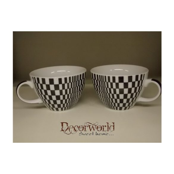 PPD Cappucino csésze szett/2 alátéttel díszdobozban Op Art