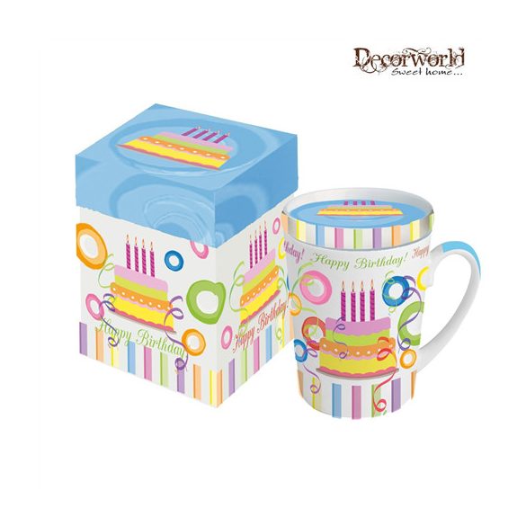 PPD Bögre fedővel díszdobozban Loops Mix Happy Birthday