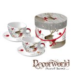   PPD Cappucino csésze szett/2 alátéttel díszdobozban Deer Friends