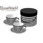   PPD Cappucino csésze szett/2 alátéttel díszdobozban Houndstooth