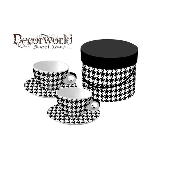 PPD Cappucino csésze szett/2 alátéttel díszdobozban Houndstooth