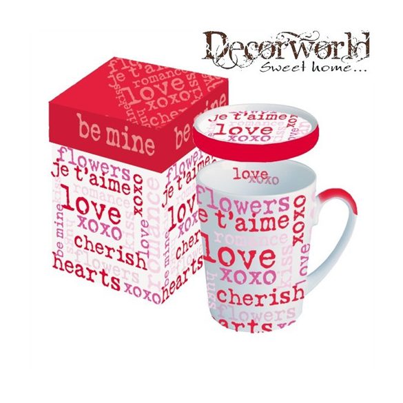 PPD Bögre fedővel díszdobozban Love