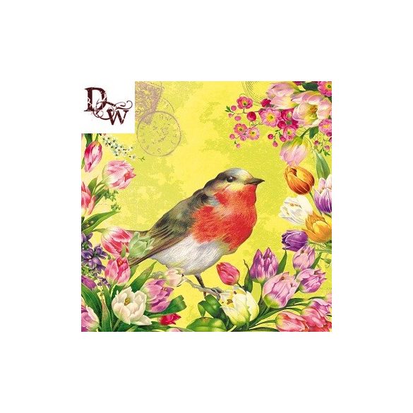 PPD Szalvéta 33x33cm Vintage Robin  20db