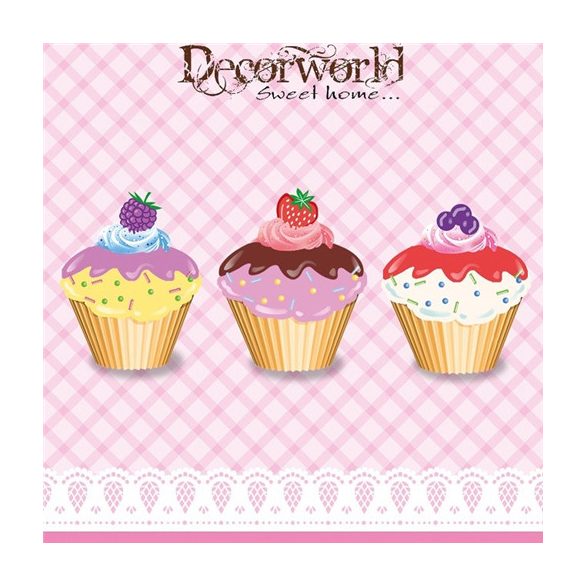 PPD Szalvéta 33x33cm Party Cupcakes  20db