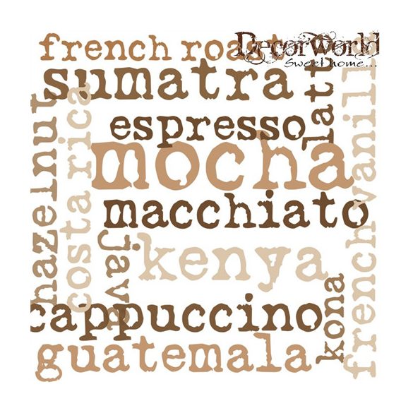 PPD Szalvéta 33x33cm Mocha Graphic white  20db