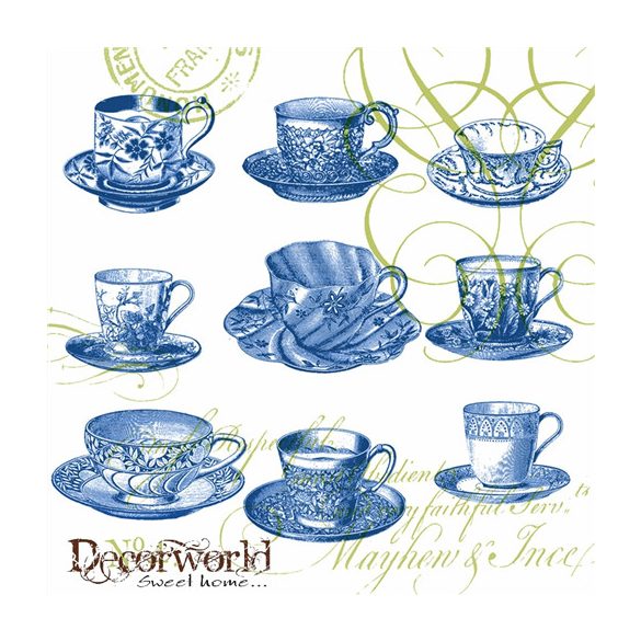 PPD Szalvéta 33x33cm Teacups Monaco  20db