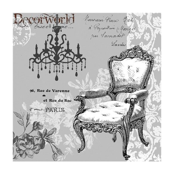 PPD Szalvéta 33x33cm Grand Baroque Silver  20db