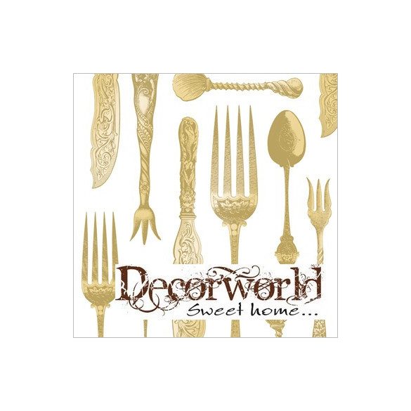 PPD Szalvéta 33x33cm Tableware Embossed pearl gold